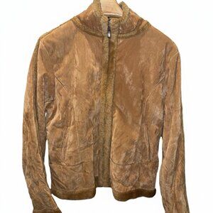 Vintage 1990s Effeci Brown Faux Suede Jacket - Western, Utility